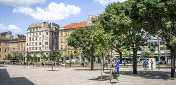Ungarn, Budapest, Blaha Lujza, Umbriano Granitbeige gemasert