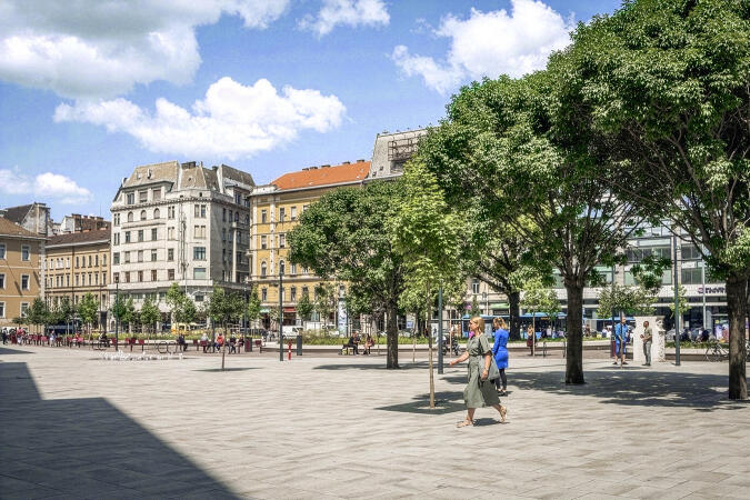 Ungarn, Budapest, Blaha Lujza, Umbriano Granitbeige gemasert