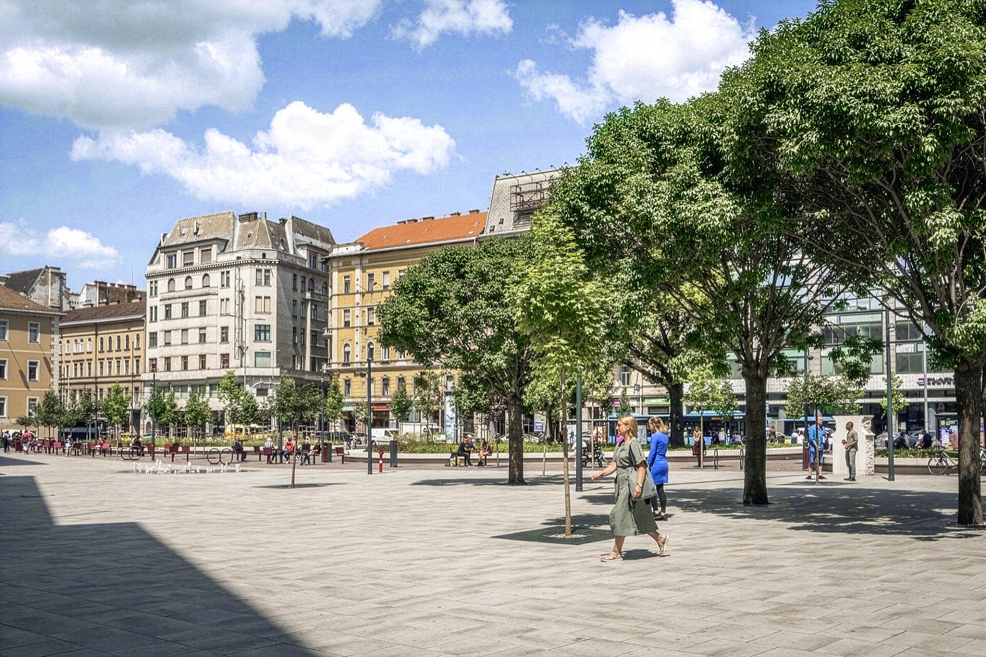 Ungarn, Budapest, Blaha Lujza, Umbriano Granitbeige gemasert